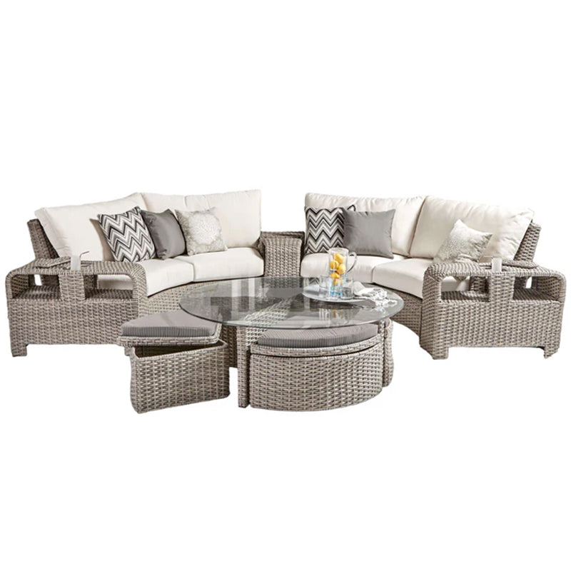 South Sea Rattan Saint Tropez Wicker Outdoor Curved Sectional