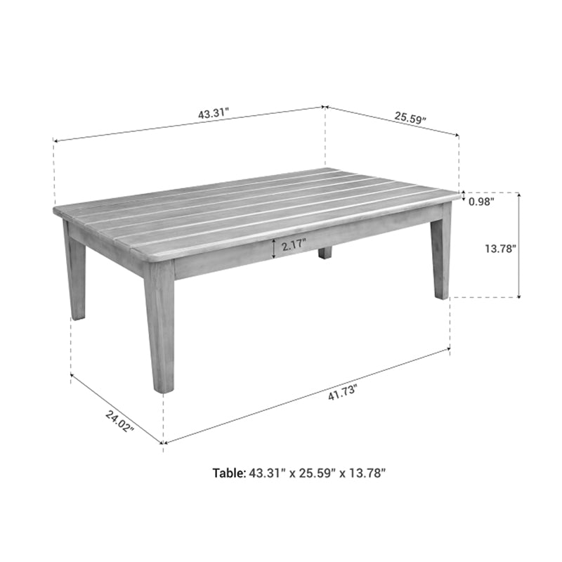 OUTSY Eve Rope Aluminum Wood Outdoor 5-Person Conversation Set