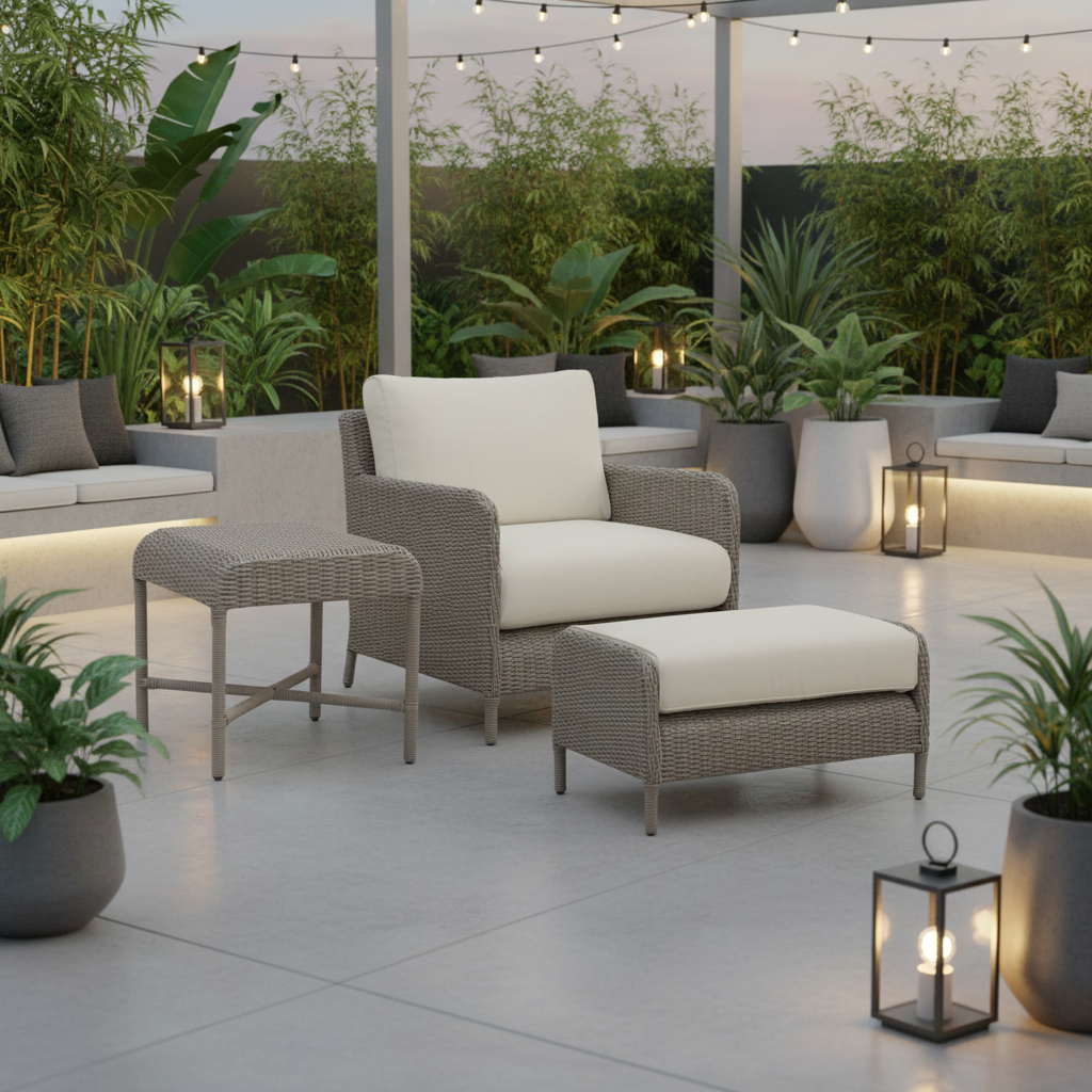 Sunset West Manhattan Wicker & Aluminum Outdoor Club Chair Set