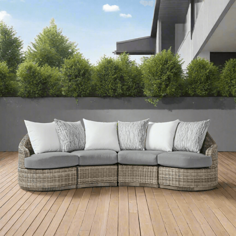 South Sea Rattan Luna Cove Wicker Outdoor 4-Person Lounge Set
