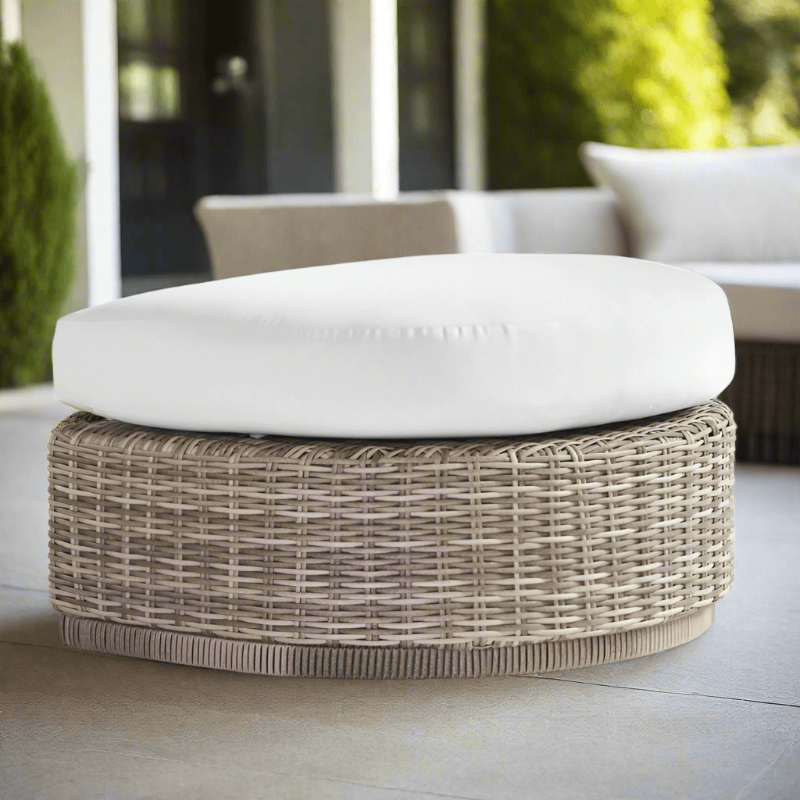 South Sea Rattan Luna Cove Wicker Outdoor Half Round Ottoman