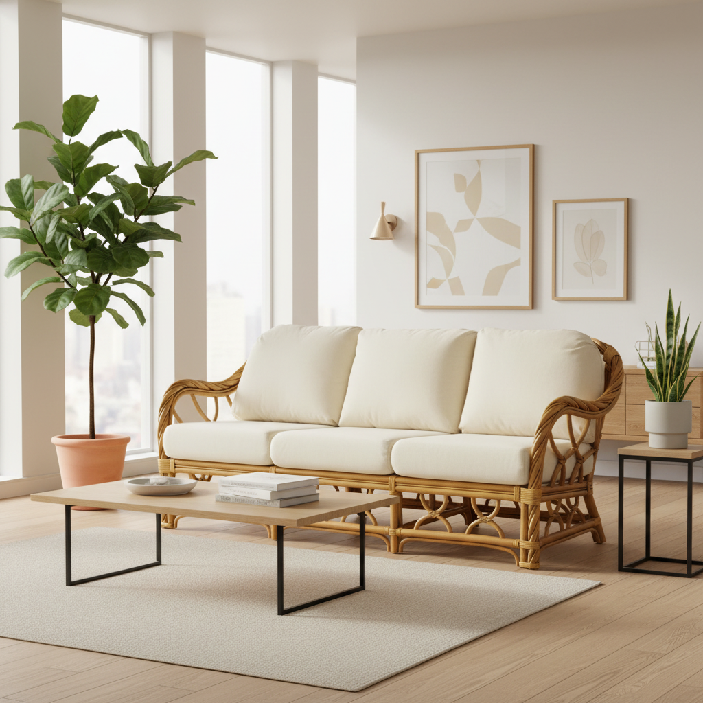 South Sea Rattan New Twist Rattan Indoor Sofa