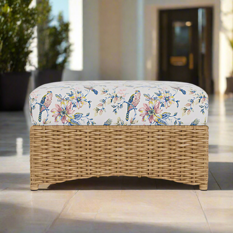 Lloyd Flanders Magnolia Woven Vinyl Outdoor Ottoman