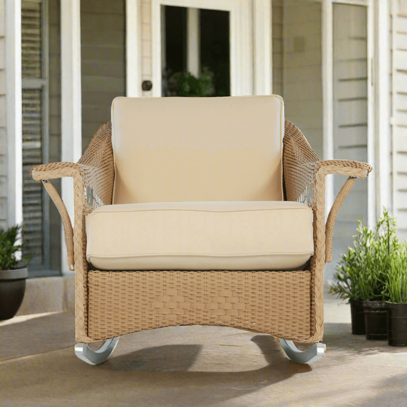 Lloyd Flanders Nantucket Wicker Outdoor Lounge Rocker