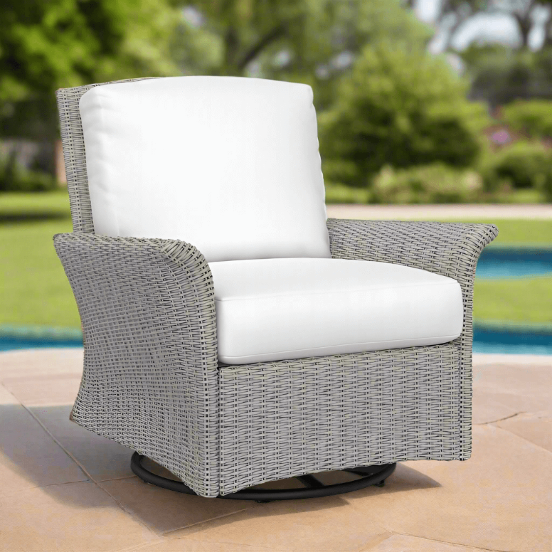 South Sea Rattan Juniper Bay Wicker Outdoor Swivel Glider Lounge Chair