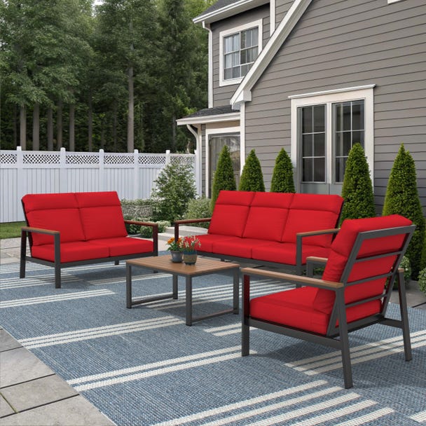 NorthCape International Windsor Aluminum Outdoor 6-Person Lounge Patio Set