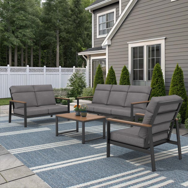 NorthCape International Windsor Aluminum Outdoor 6-Person Lounge Patio Set