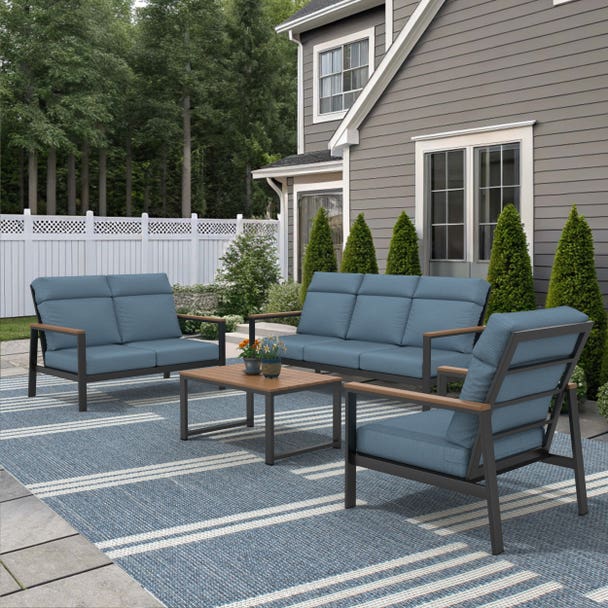 NorthCape International Windsor Aluminum Outdoor 6-Person Lounge Patio Set