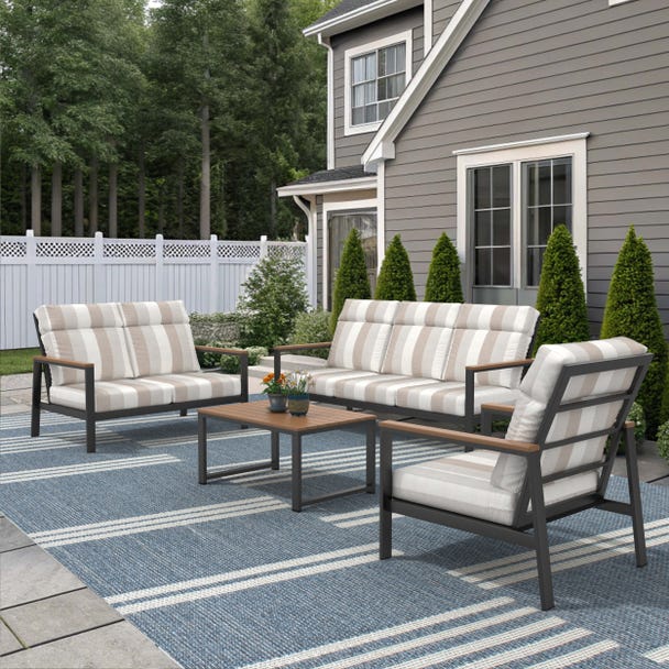 NorthCape International Windsor Aluminum Outdoor 6-Person Lounge Patio Set