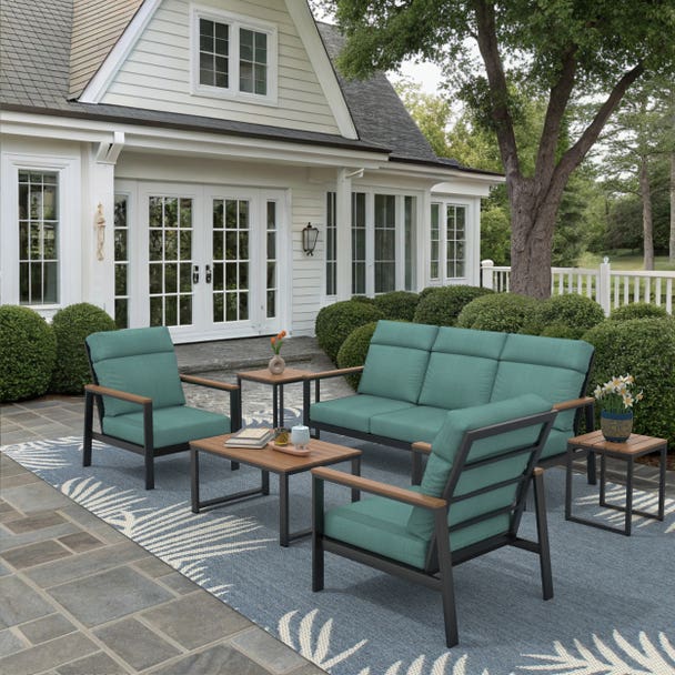 NorthCape International Windsor Aluminum Outdoor 5-Person Modular Seating Patio Set
