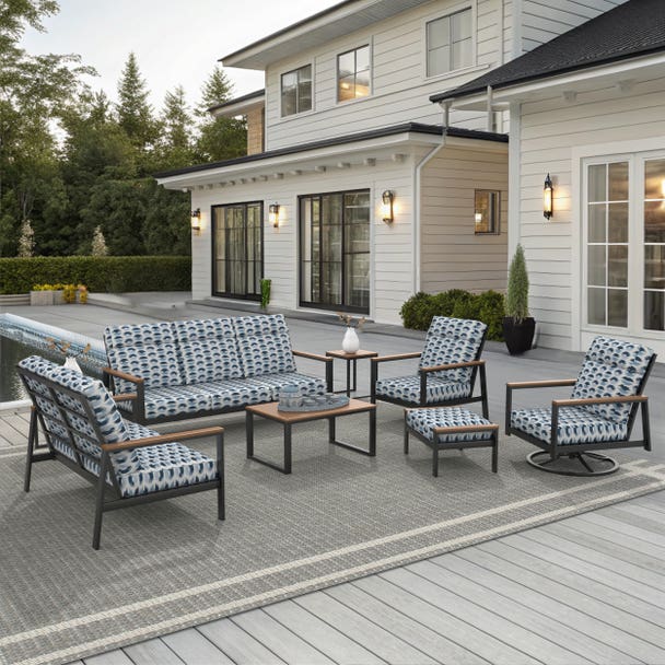 NorthCape International Windsor Aluminum Outdoor 7-Person Ultimate Patio Set