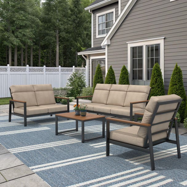 NorthCape International Windsor Aluminum Outdoor 6-Person Lounge Patio Set
