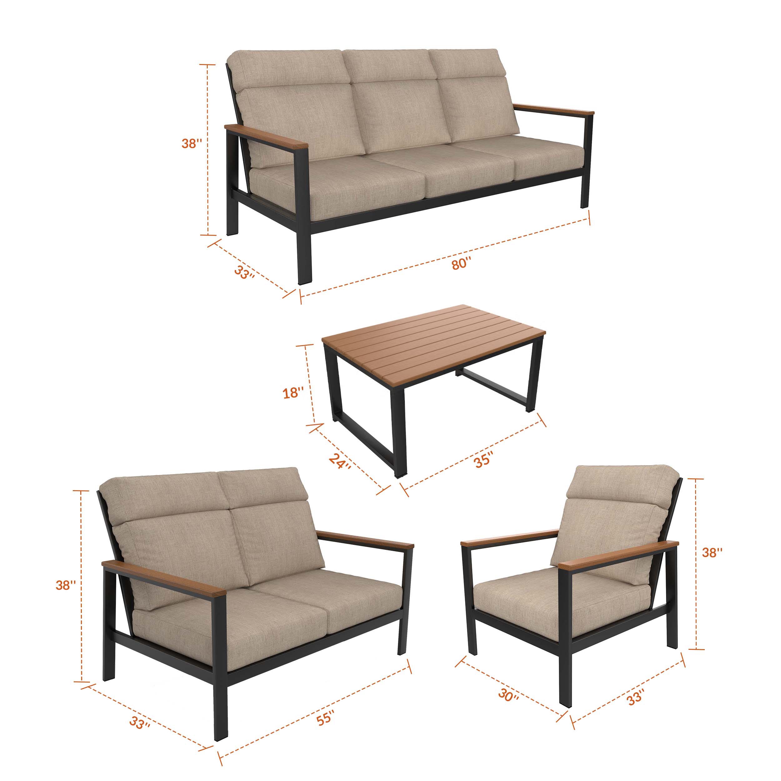 NorthCape International Windsor Aluminum Outdoor 7-Person Ultimate Patio Set