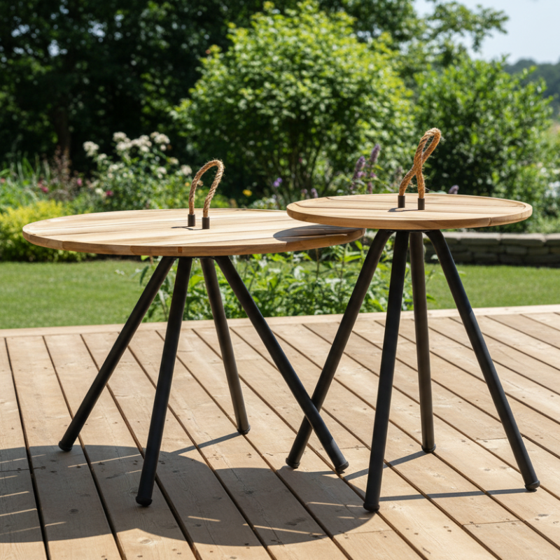 Alfresco Home Elle Aluminum Outdoor Round Coffee Table (Set of 2)