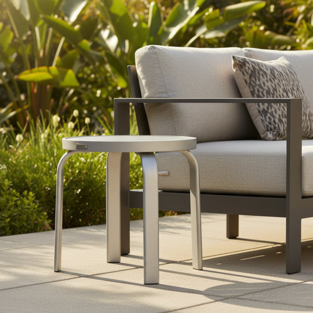 DecoScape Atlantic Slatted Outdoor Aluminum Side Table
