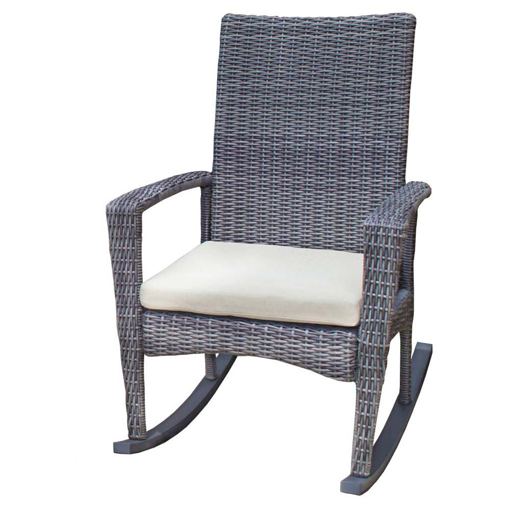 Gray wicker rocking online chair