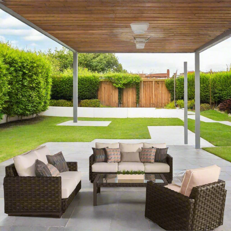 South Sea Rattan Cambridge Wicker Outdoor 6-Person Lounge Set