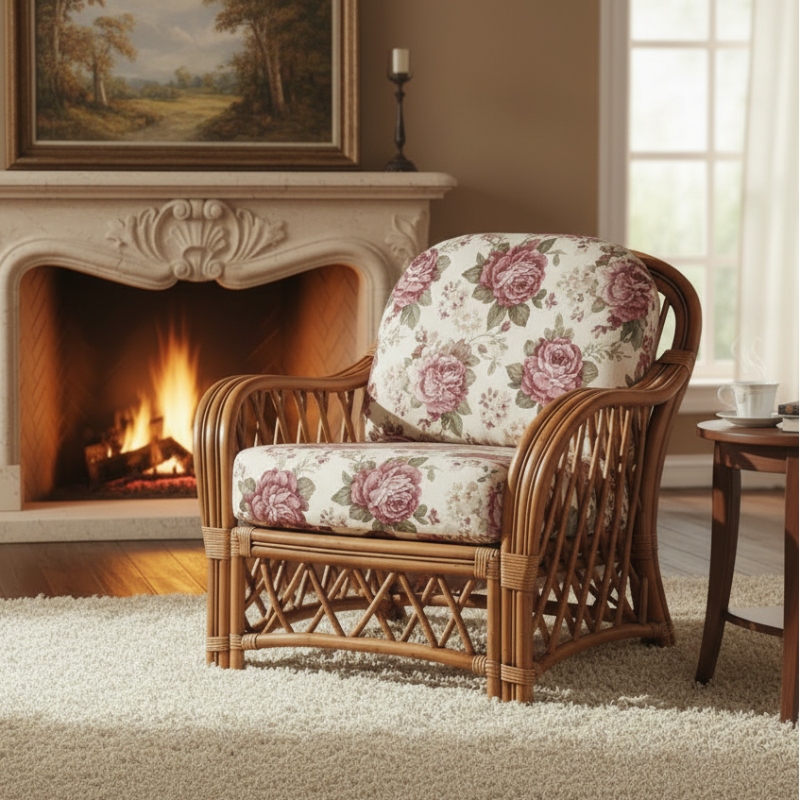 South Sea Rattan Antigua Rattan Indoor Lounge Chair