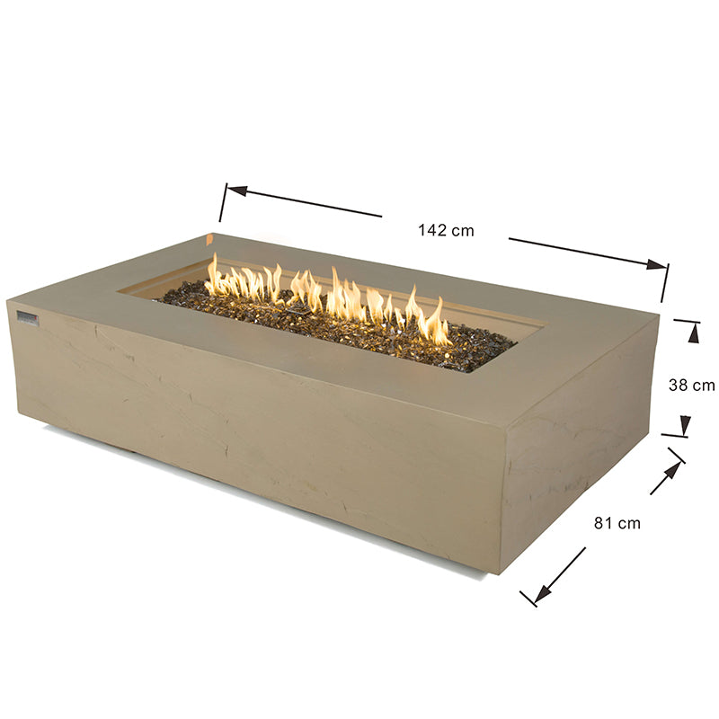 Elementi Plus Colorado Glass Fiber Reinforced Concrete Outdoor Fire Pit Table