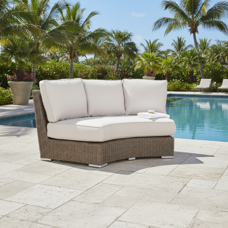 Sunset West Coronado Wicker Curved Loveseat Cushions