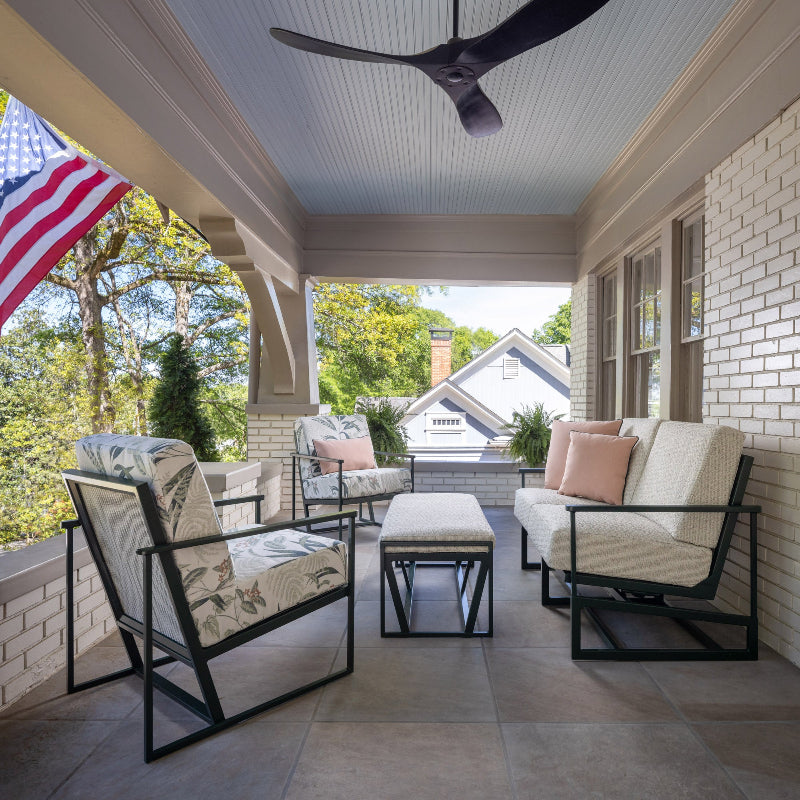 Lloyd Flanders Summit Aluminum Outdoor Loveseat Ottoman
