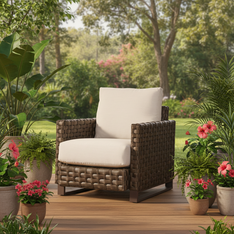 South Sea Rattan Cambridge Wicker Outdoor Lounge Chair
