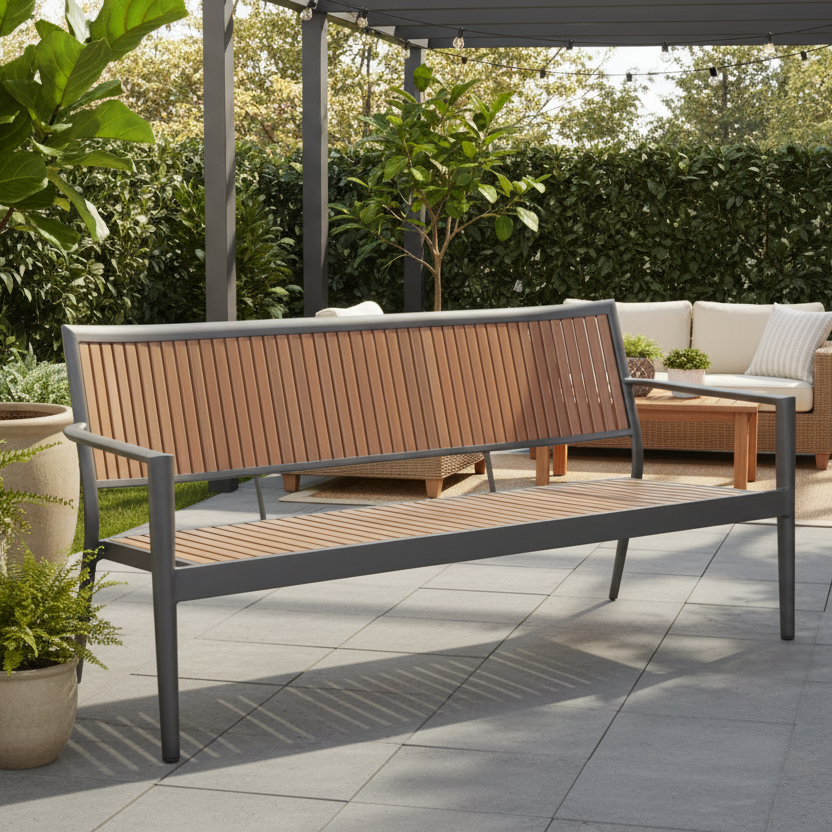 Alfresco Home Penelope HDPE & Aluminum Outdoor Sofa
