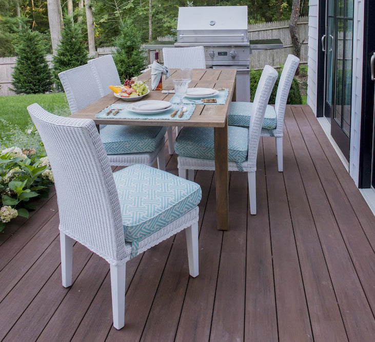 Lloyd Flanders Hamptons Wicker Outdoor Armless Dining Chair