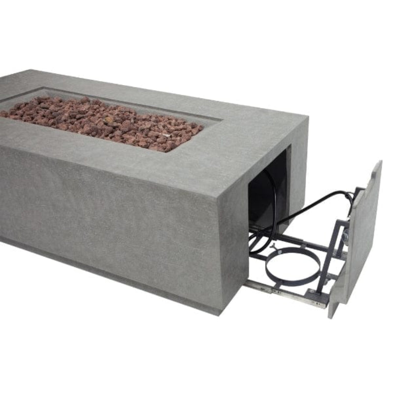 Elementi Andes Glass Fiber Reinforced Concrete Outdoor Fire Table with Propane Tank Holder