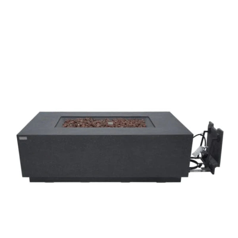 Elementi Andes Glass Fiber Reinforced Concrete Outdoor Fire Table with Propane Tank Holder