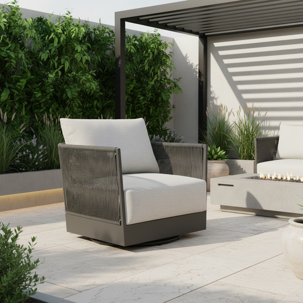 Elementi Capri Rope Outdoor Swivel Chair