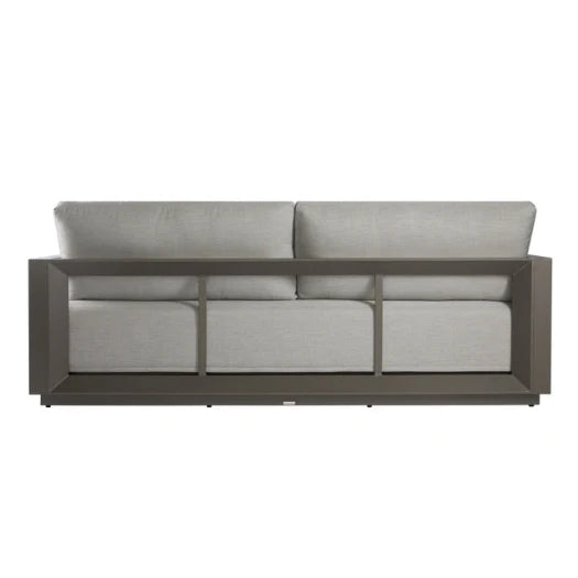 Back view of a sofa on a white background