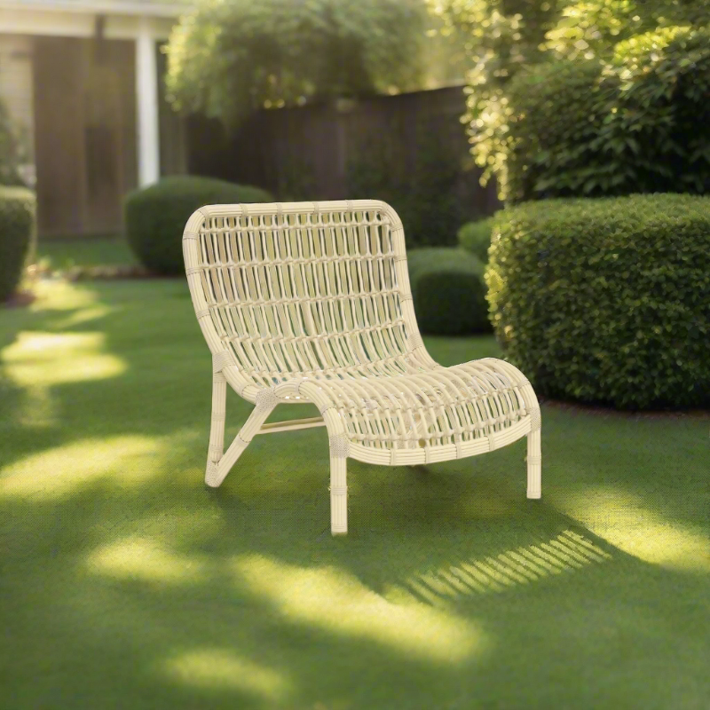 Sunset West Farro Wicker and Aluminum Outdoor Armless Club Chair