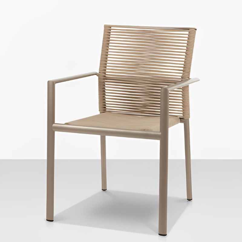 DecoScape Avalon Aluminum Rope Outdoor Dining Arm Chair