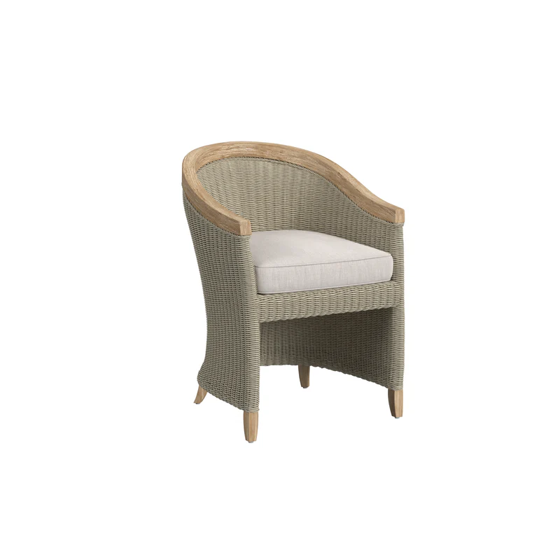 Sunset West Cambria Teak and Wicker Outdoor Dining Chair
