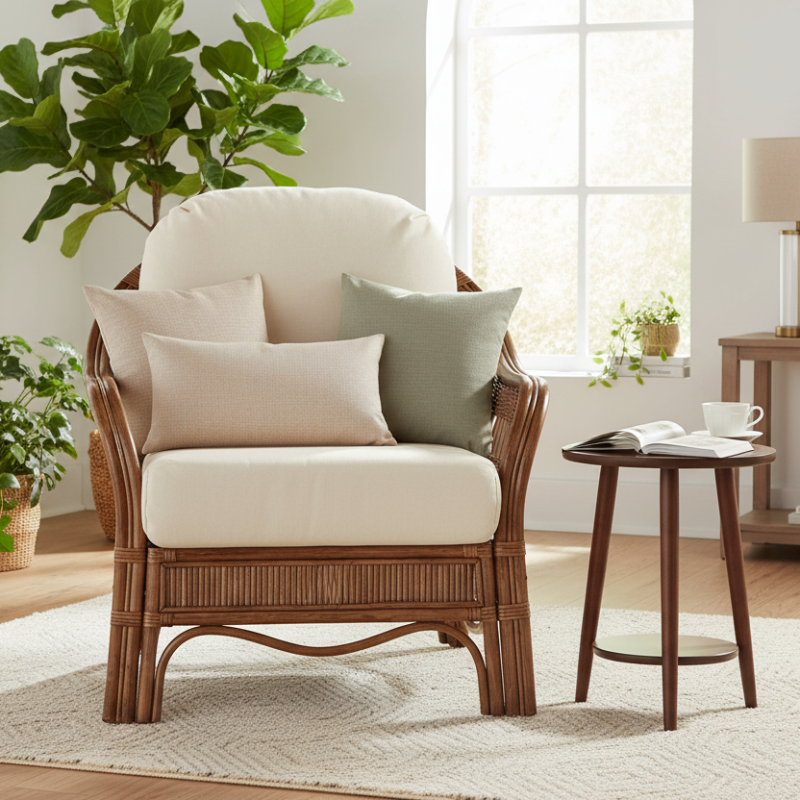 South Sea Rattan Bermuda Wicker Indoor Lounge Chair