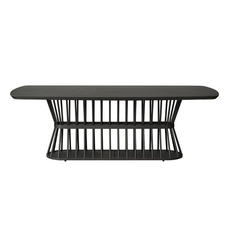 Lloyd Flanders Escape Aluminum Outdoor 86.5" Boat‑Shaped Dining Table