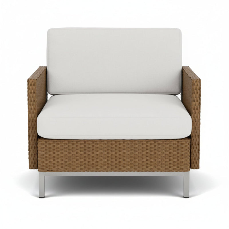 Lloyd Flanders Elements Wicker Outdoor Lounge Chair with Loom Arms and Back