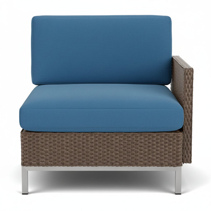 Lloyd Flanders Elements Wicker Outdoor Left Arm Lounge Chair with Loom Arm and Back
