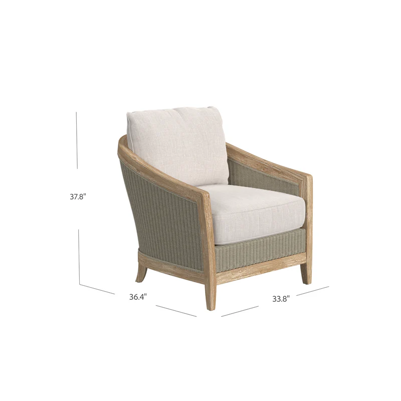 Sunset West Cambria Teak and Wicker Outdoor Club Chair