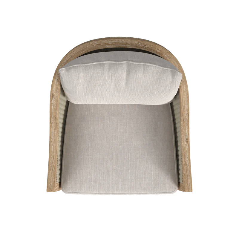 Sunset West Cambria Teak and Wicker Outdoor Swivel Club Chair