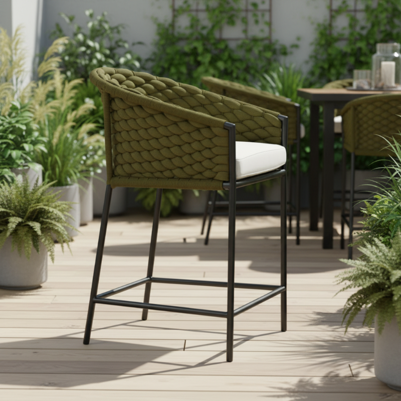 Lloyd Flanders Escape Aluminum Outdoor Balcony Stool