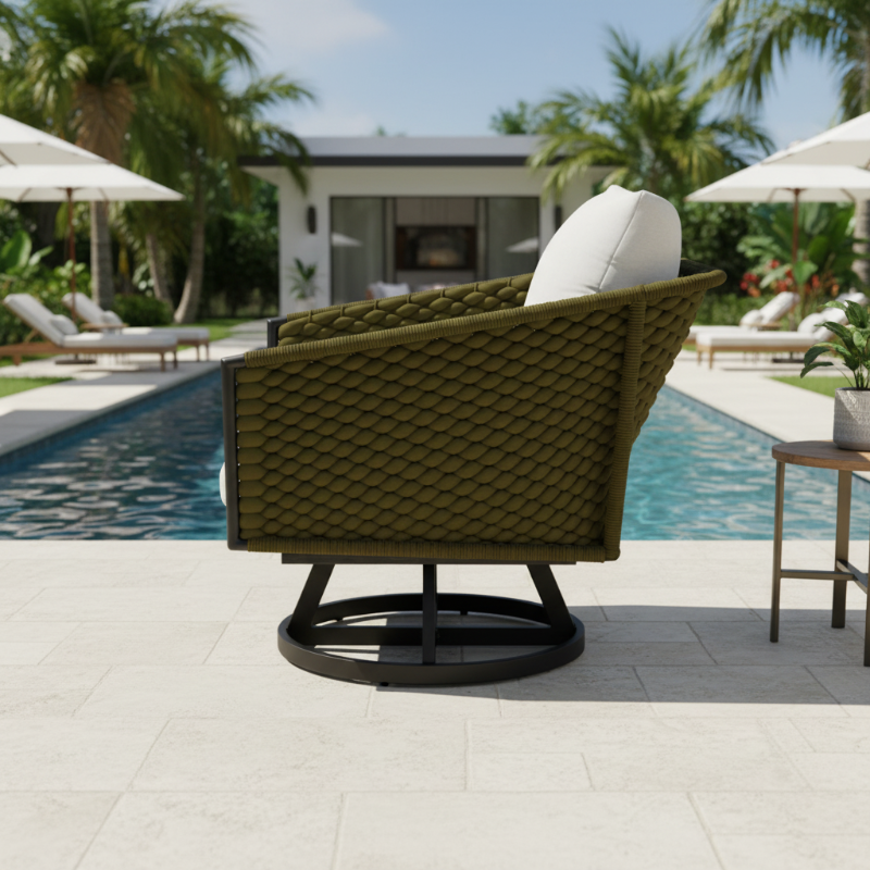 Lloyd Flanders Escape Aluminum Outdoor Swivel Lounge Chair