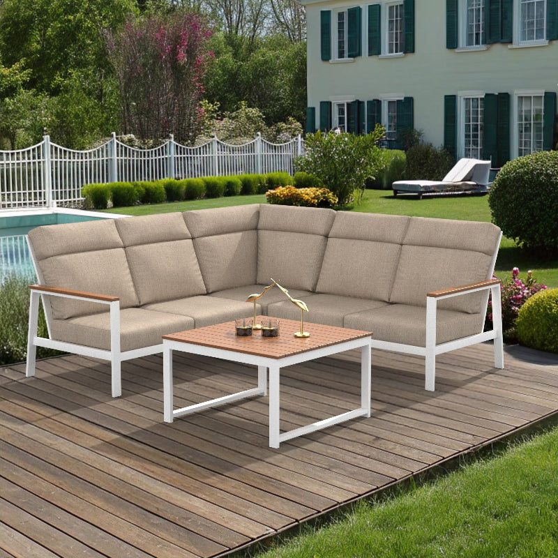 NorthCape International Ashford Aluminum Outdoor 5-Person Sectional Patio Set