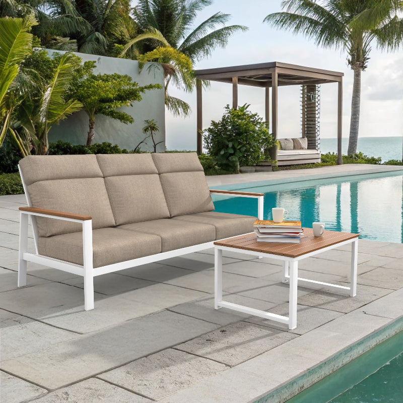 NorthCape International Ashford Aluminum Outdoor 3-Seater Sofa