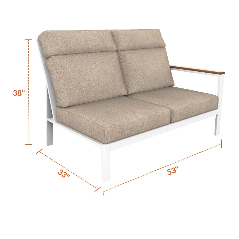 NorthCape International Ashford Aluminum Outdoor Sectional Left Arm Loveseat