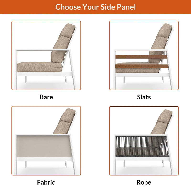 NorthCape International Ashford Aluminum Outdoor Sectional Left Arm Loveseat