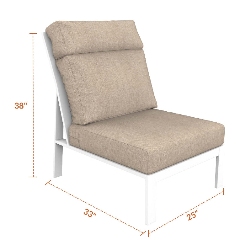 NorthCape International Ashford Aluminum Outdoor Sectional Middle Chair