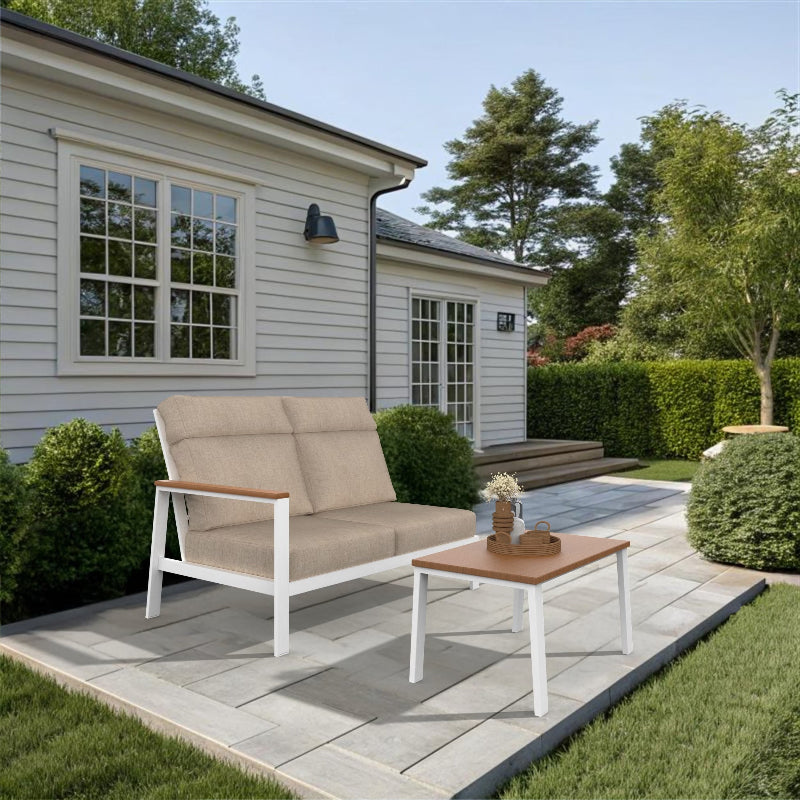 NorthCape International Ashford Aluminum Outdoor Sectional Right Arm Loveseat