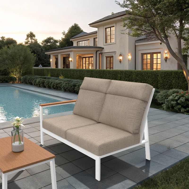 NorthCape International Ashford Aluminum Outdoor Sectional Right Arm Loveseat